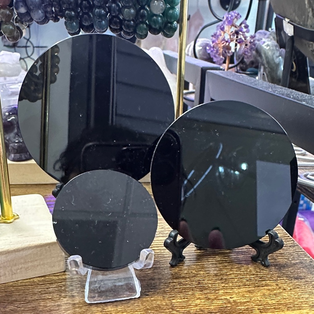 Black Obsidian Crystal Discs
